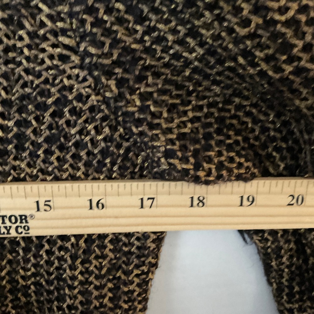 EILEEN FISHER Metallic Knit Sweater Long Sleeve Crew Neck Brown Gold XS - Picture 6 of 9